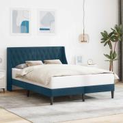 vidaXL Sängram med huvudgavel Blå 160 x 200 cm Sammet