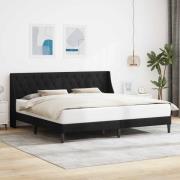 vidaXL Sängram med huvudgavel Svart 180 x 200 cm Sammet