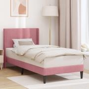 vidaXL Sängram med huvudgavel Rosa 80 x 200 cm Sammet