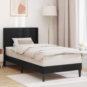 vidaXL Sängram med huvudgavel Svart 90 x 190 cm Sammet
