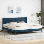vidaXL Sängram med huvudgavel Blå 200 x 200 cm Sammet