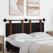 vidaXL Hängande Huvudgavel Väggmonterad Svart 130 x 55 x 5 cm Antik PU