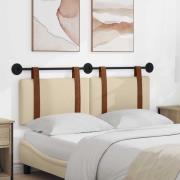 vidaXL Hängande Huvudgavel Väggmonterad Kräm 130 x 55 x 5 cm Antik PU