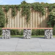 vidaXL Trädgårdsbänk gabion-design 203x31x42 cm massivt douglasträ