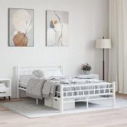 vidaXL Sängram utan madrass vit metall 140x200 cm