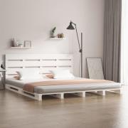 vidaXL Sängram utan madrass vit 200x200 cm massiv furu