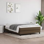 vidaXL Boxspring-sängram mörkbrun 140x200 cm tyg