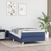 vidaXL Boxspring-sängram blå 90x200cm tyg