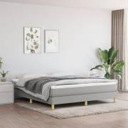 vidaXL Boxspring-sängram ljusgrå 180x200 cm tyg