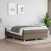 vidaXL Boxspring-sängram taupe 140x190 cm tyg