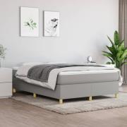 vidaXL Boxspring-sängram ljusgrå 140x200 cm tyg