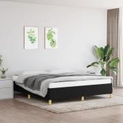 vidaXL Boxspring-sängram svart 160x200 cm tyg