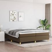 vidaXL Boxspring-sängram mörkbrun 200x200 cm tyg