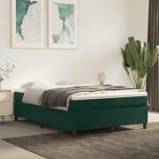 vidaXL Boxspring-sängram mörkgrön 140x190 cm sammet
