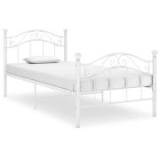 vidaXL Sängram vit metall 100x200 cm