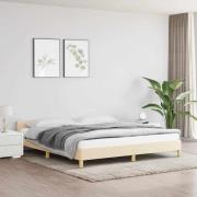 vidaXL Sängram utan madrass gräddvit 180x200 cm tyg