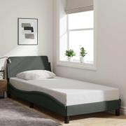 vidaXL Bed Frame "Dover" Dark Grey 90x200 cm Fabric