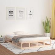 vidaXL Sängram massiv furu 135x190 cm