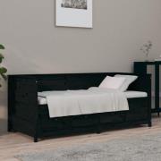 vidaXL Dagbädd svart 75x190 cm massivt furu
