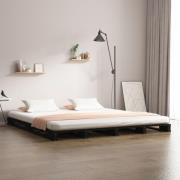 vidaXL Pallsäng 135x190 cm massiv furu svart