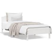 vidaXL Sängram utan madrass vit 90x200 cm massiv furu