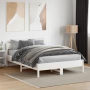 vidaXL Sängram utan madrass vit 120x190 cm massiv furu