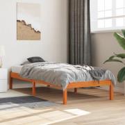 vidaXL Sängram utan madrass vaxbrun 100x200 cm massiv furu