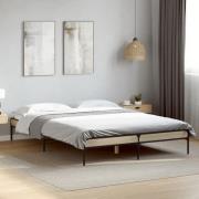 vidaXL Sängram sonoma-ek 120x200 cm konstruerad trä och metall