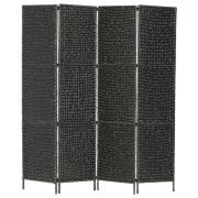 vidaXL Rumsavdelare 4-paneler vattenhyacint 154x160 cm svart