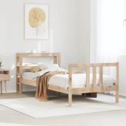 vidaXL Sängram med huvudgavel 90x190 cm massiv furu