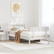 vidaXL Sängram utan madrass vit 90x200 cm massiv furu