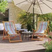 vidaXL Hopfällbara strandstolar 2 st flerfärgad tyg