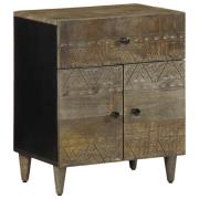 vidaXL Sängbord ljusgrått 50x33x60 cm massivt trä mango