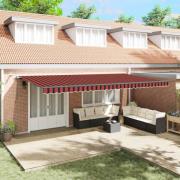 vidaXL Markis tyg med orange och brun 600 × 350 cm Polyester