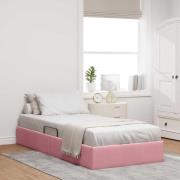 vidaXL Ottoman Sängram med lagring Rosa 90 x 190 cm Sammet