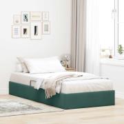 vidaXL Ottoman Sängram med lagring Mörkgrön 100 x 200 cm Sammet
