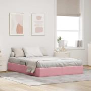 vidaXL Ottoman Sängram med lagring Rosa 140 x 200 cm Sammet