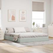 vidaXL Ottoman Sängram med lagring Ljusgrå 160 x 200 cm Sammet