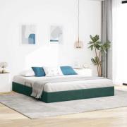 vidaXL Ottoman Sängram med lagring Mörkgrön 180 x 200 cm Sammet