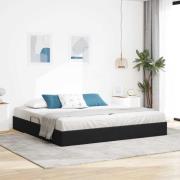 vidaXL Ottoman Sängram med lagring Svart 200 x 200 cm Sammet