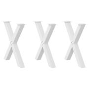 vidaXL Matbordsben X-formade 3 st vita 70x(72-73) cm stål