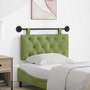 vidaXL Hängande Huvudgavel Väggmonterad Ljusgrön 90 x 55 x 7 cm Sammet