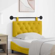 vidaXL Hängande sänggavel Med LED-lampa Gul Sammet