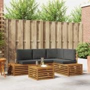 vidaXL Utomhussoffset med kudde Naturlig och Antracit 59 x 59 x 37 cm