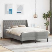 vidaXL Sängram med madrass med madrass Ljusgrå 120 x 190 cm Sammet