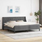 vidaXL Sängram med madrass med madrass Mörkgrå 200 x 200 cm Sammet