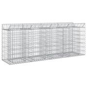vidaXL Gabion upphöjd säng 2 pcs Silver