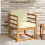 vidaXL Utomhussoffset Massivt akaciaträ och polyester Naturfärg