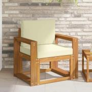 vidaXL Utomhussoffa Massivt akaciaträ och polyester Naturfärg