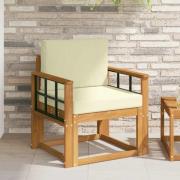 vidaXL Utomhussoffset Massivt akaciaträ och polyester Naturfärg